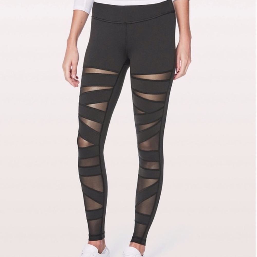 lululemon full on luon crriss-cross mesh leggings